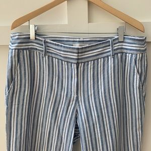 loft striped linen beachy pants